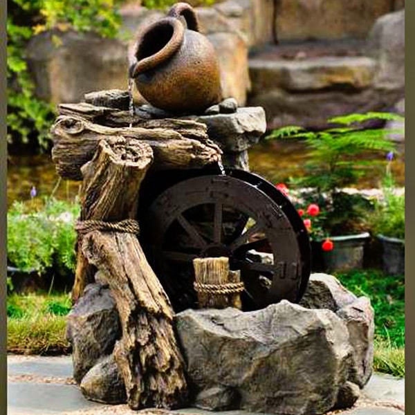 Садовый фонтан "Водяная мельница"