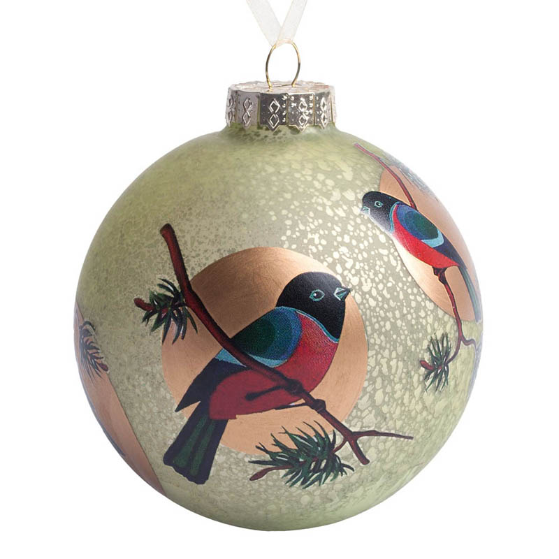 Шар ёлочный "За окошком снегири"