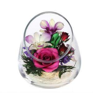 Цветочная композиция "Розы и орхидеи"