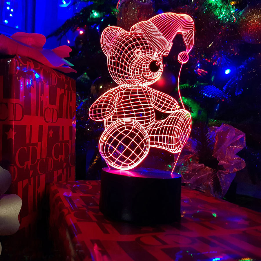 3D-светильник "Новогодний мишка"