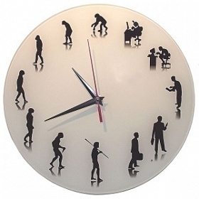 Часы стеклянные "Теория эволюции"