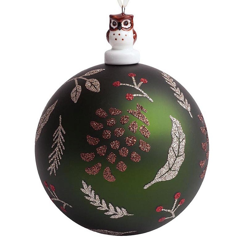 Шар расписной с фарфоровой совой "Всё по уму"